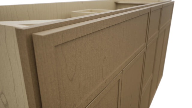 Fabuwood Luna Truffle VSD60DOUBLE Vanity Combo Cabinet, Detail View