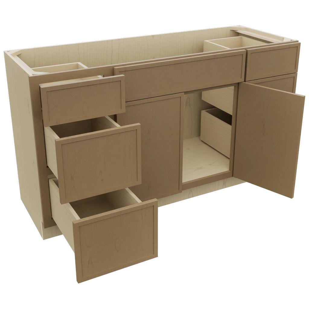 Fabuwood Luna Truffle VSD60SINGLE Vanity Combo Cabinet, Open View