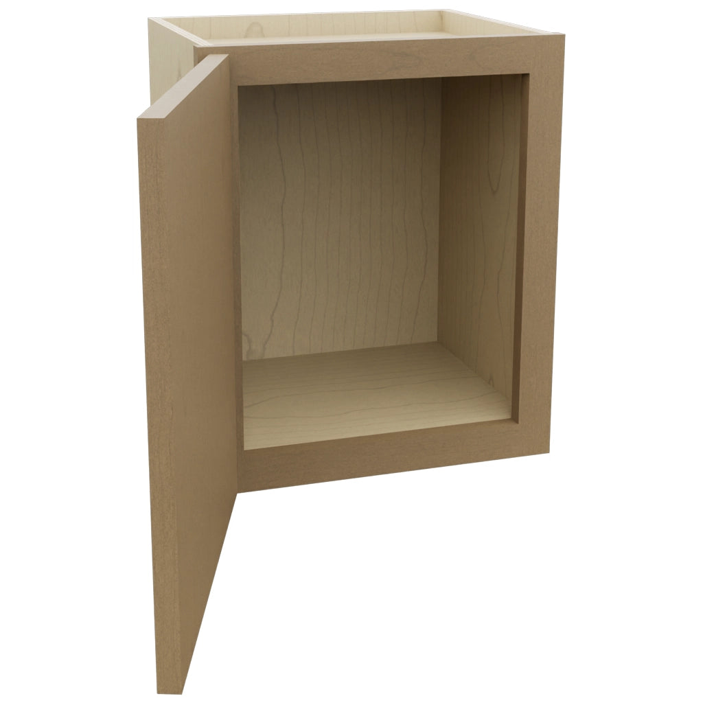Fabuwood Luna Truffle W1518 Wall Standard Cabinet, Open View