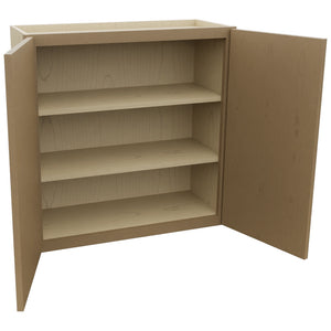 Fabuwood Luna Truffle W3030 Wall Standard Cabinet, Open View