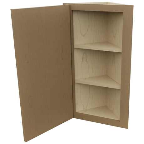 Fabuwood Luna Truffle WAE1230 Wall Angle End Cabinet, Open View