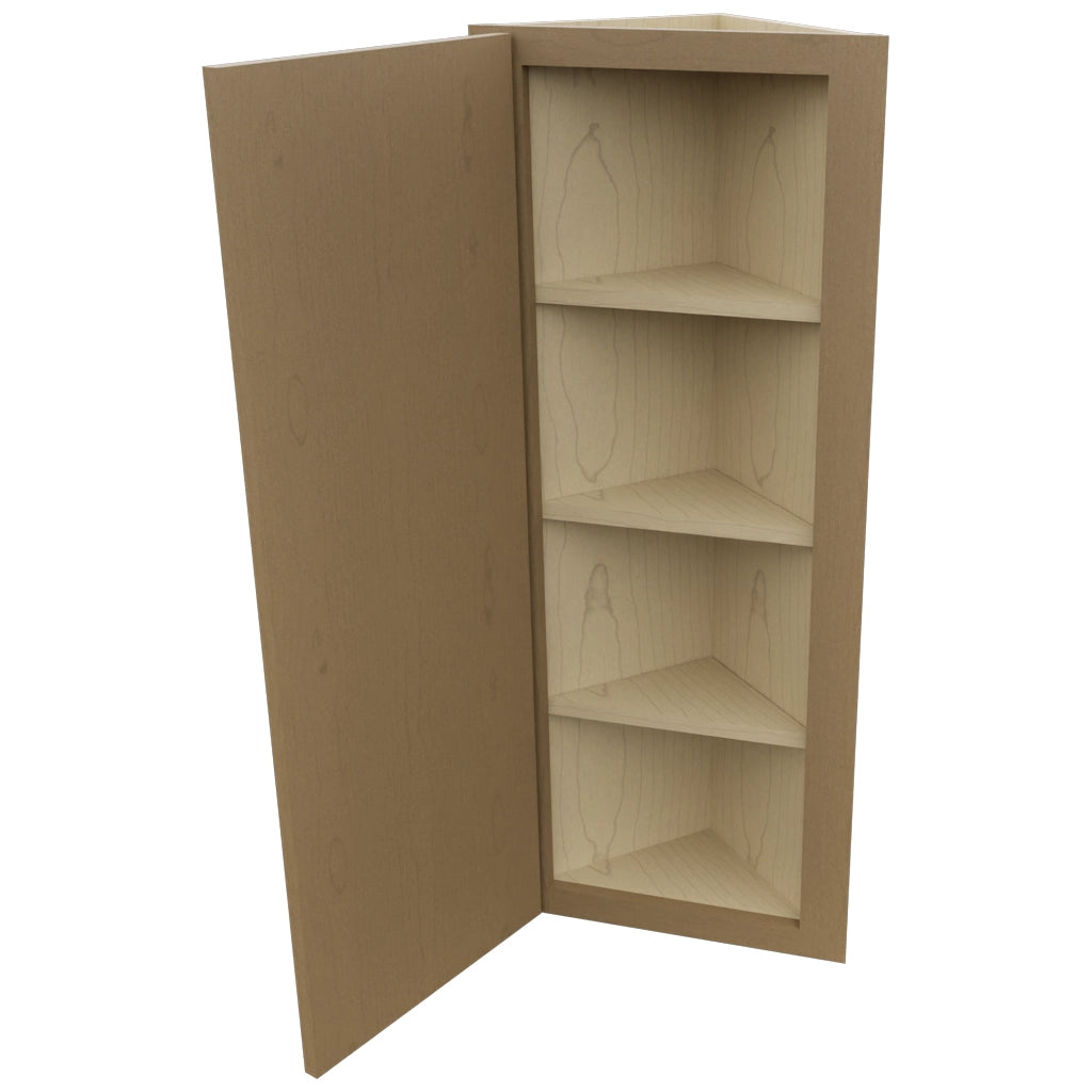 Fabuwood Luna Truffle WAE1242 Wall Angle End Cabinet, Open View