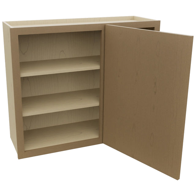 Fabuwood Luna Truffle WBC3630 Wall Corner Blind Cabinet, Open View