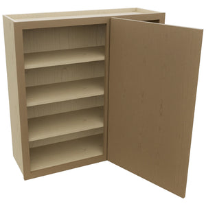 Fabuwood Luna Truffle WBC3636 Wall Corner Blind Cabinet, Open View