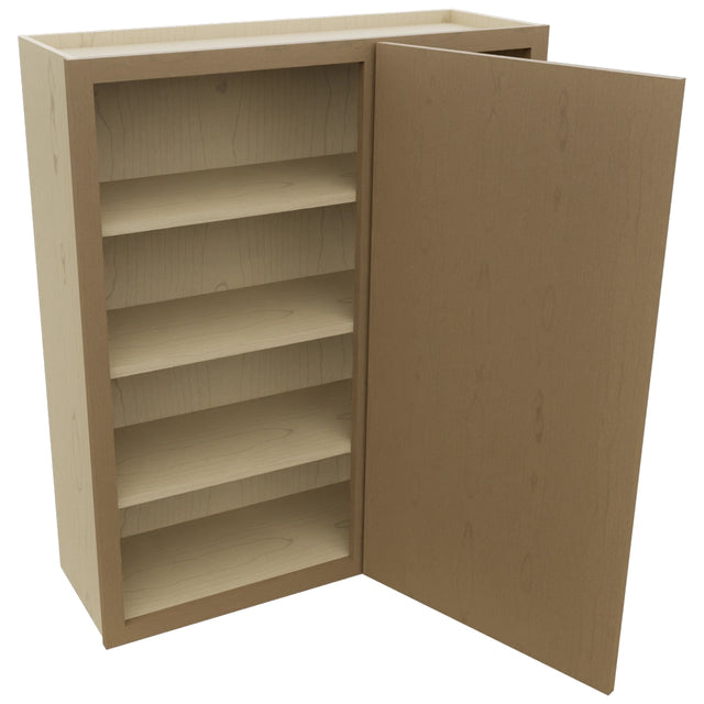 Fabuwood Luna Truffle WBC3642 Wall Corner Blind Cabinet, Open View