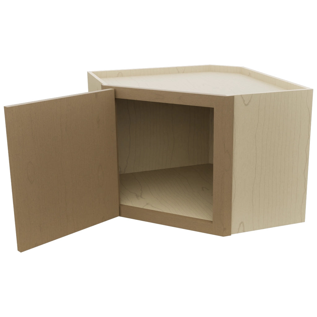 Fabuwood Luna Truffle WDC2418 Wall Corner Diagonal Cabinet, Open View