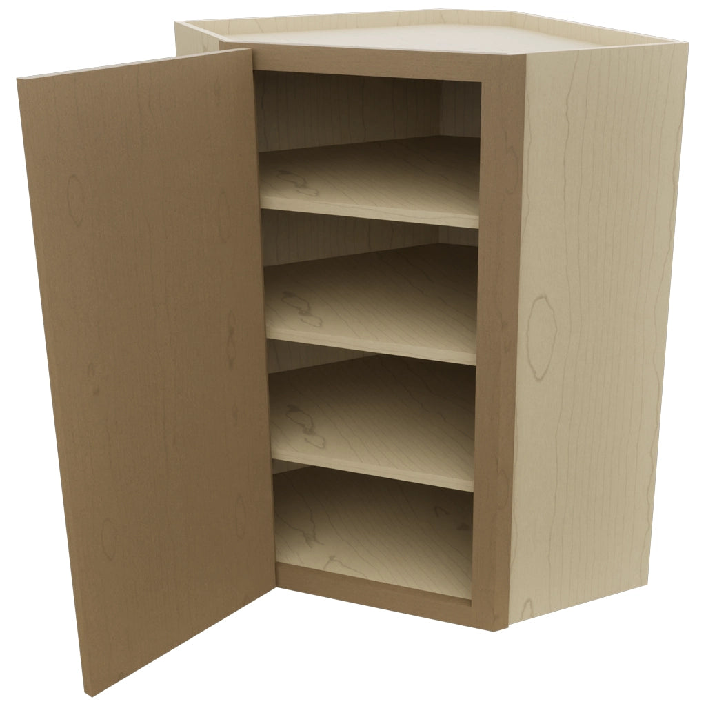 Fabuwood Luna Truffle WDC2436 Wall Corner Diagonal Cabinet, Open View