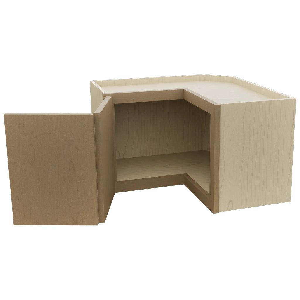 Fabuwood Luna Truffle WPC2415 Wall Corner Pie Cabinet, Open View