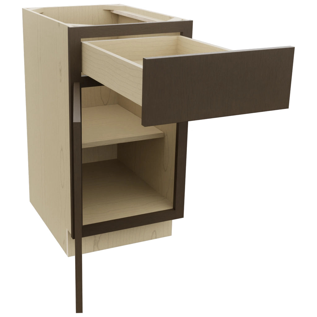 Fabuwood Luxe Canyon Oak B18 Base Standard Cabinet, Open View