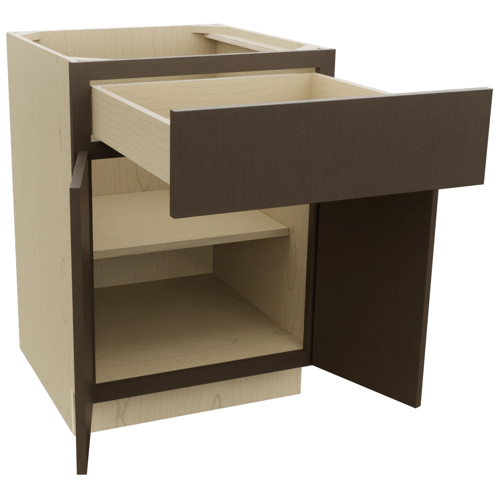 Fabuwood Luxe Canyon Oak B24 Base Standard Cabinet, Open View