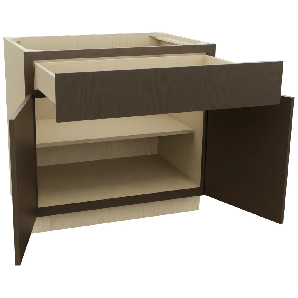Fabuwood Luxe Canyon Oak B36SDF Base Standard Cabinet, Open View