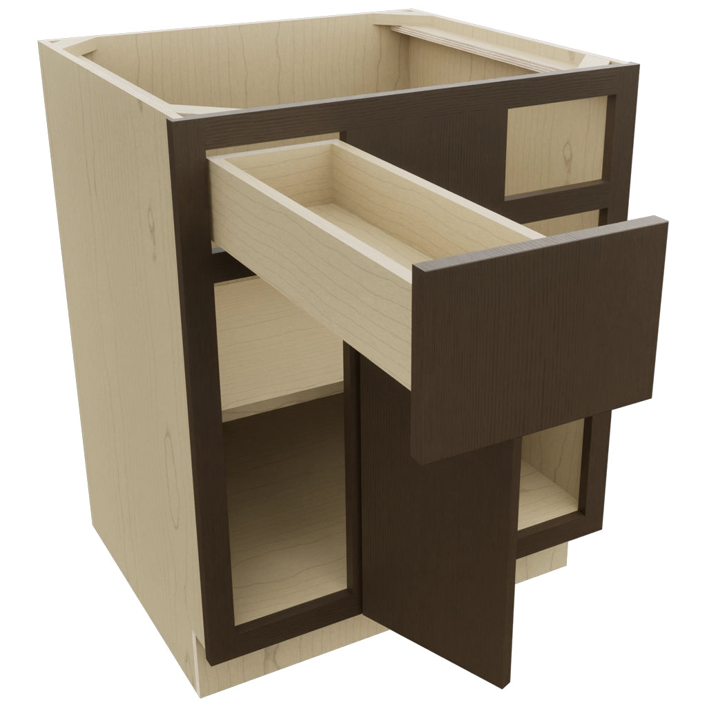 Fabuwood Luxe Canyon Oak BLB36/39 Base Corner Blind Cabinet, Open View