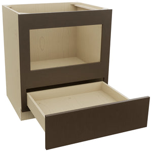 Fabuwood Luxe Canyon Oak BMC30 Base Microwave Cabinet, Open View