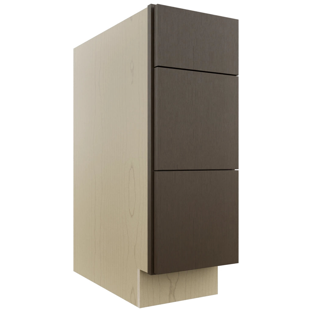 Fabuwood Luxe Canyon Oak DB12 Base 3 Drawers Cabinet, Front View