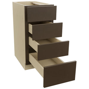Fabuwood Luxe Canyon Oak DB15-4 Base 4 Drawers Cabinet, Open View