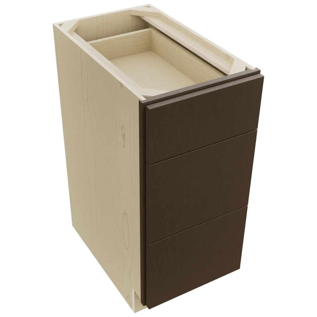 Fabuwood Luxe Canyon Oak DB15 Base 3 Drawers Cabinet, Top View
