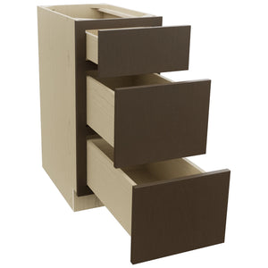 Fabuwood Luxe Canyon Oak DB15 Base 3 Drawers Cabinet, Open View