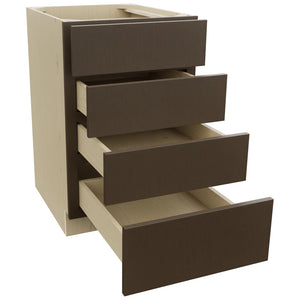 Fabuwood Luxe Canyon Oak DB21-4 Base 4 Drawers Cabinet, Open View