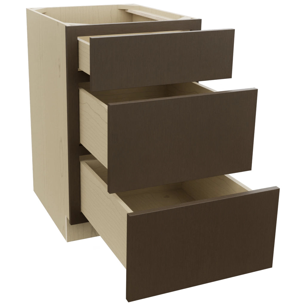 Fabuwood Luxe Canyon Oak DB21 Base 3 Drawers Cabinet, Open View