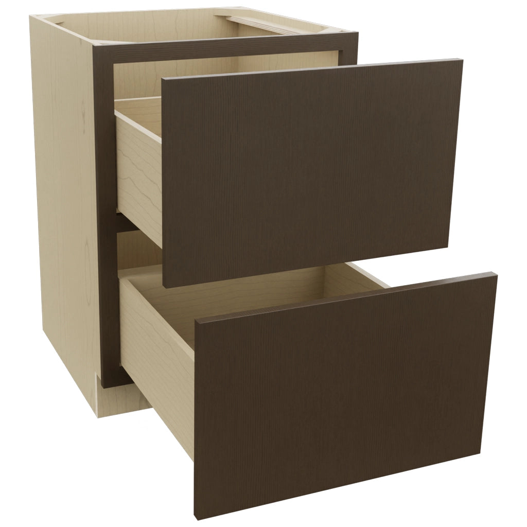Fabuwood Luxe Canyon Oak DB24-2 Base 2 Drawers Cabinet, Open View