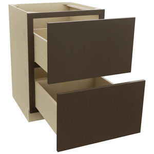 Fabuwood Luxe Canyon Oak DB24-2 Base 2 Drawers Cabinet, Open View