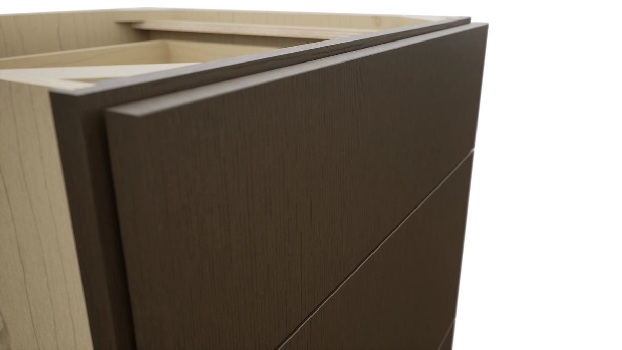 Fabuwood Luxe Canyon Oak DB24 Base 3 Drawers Cabinet, Detail View