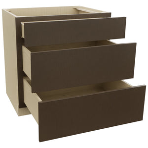 Fabuwood Luxe Canyon Oak DB33 Base 3 Drawers Cabinet, Open View