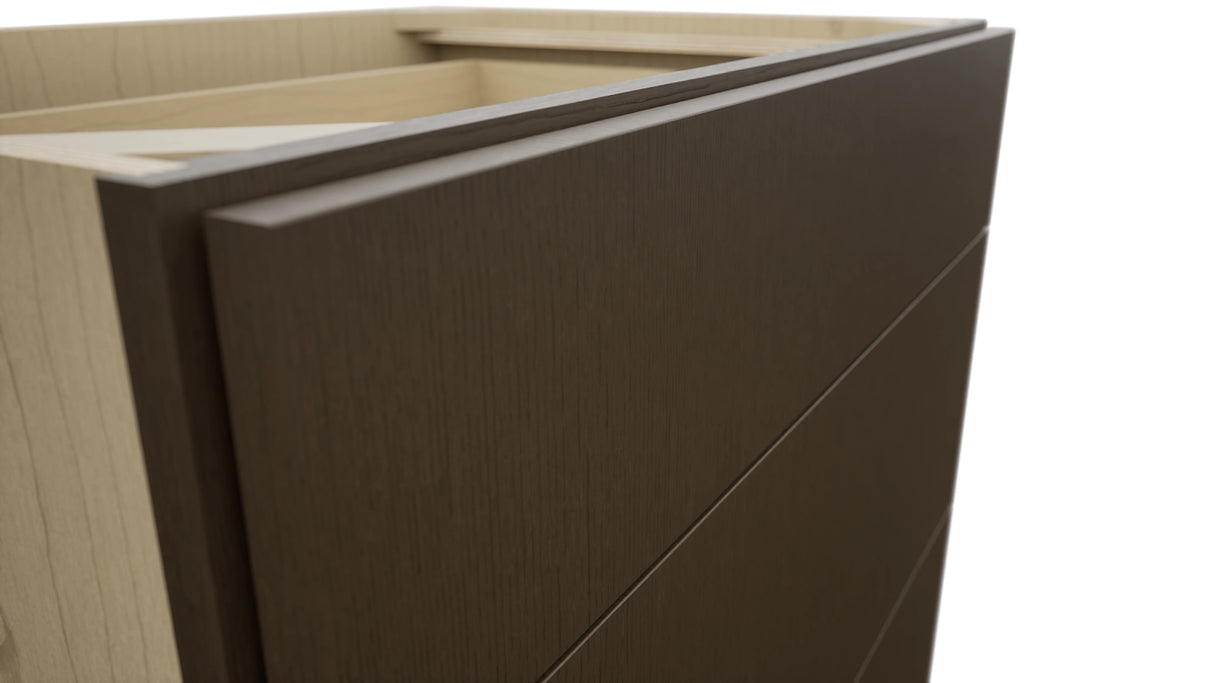 Fabuwood Luxe Canyon Oak DB33 Base 3 Drawers Cabinet, Detail View