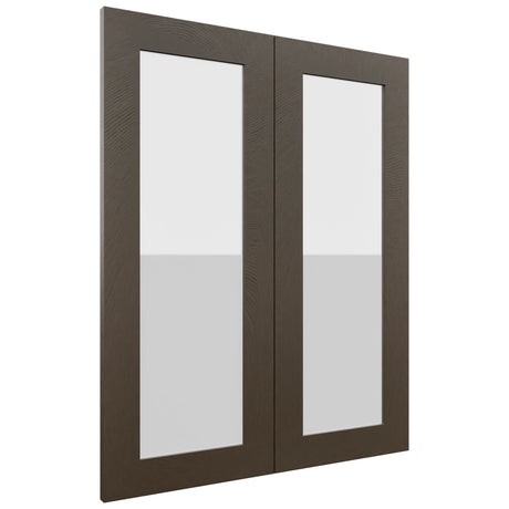 Fabuwood Luxe Canyon Oak DS GDW2430 Wall Glass Door, Front View