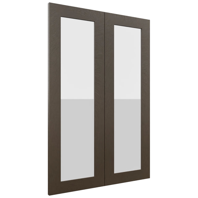 Fabuwood Luxe Canyon Oak DS GDW2436 Wall Glass Door, Front View