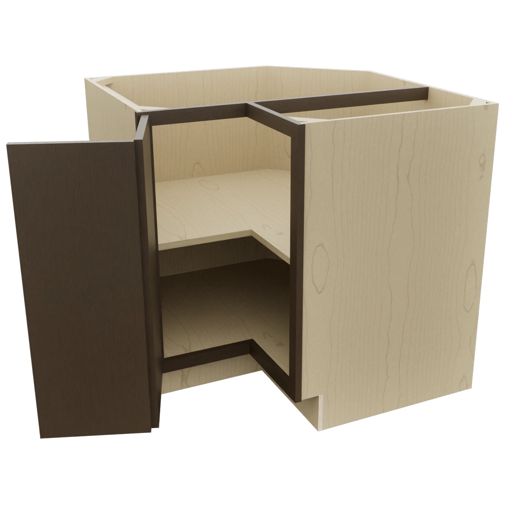 Fabuwood Luxe Canyon Oak ERB36 Base Corner Easy Reach Cabinet, Open View