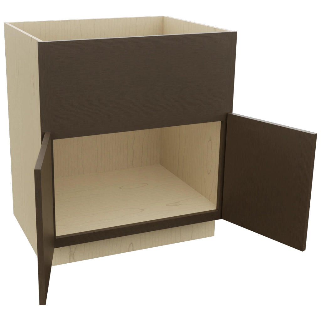 Fabuwood Luxe Canyon Oak FS30 Base Farm Sink Cabinet, Open View