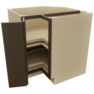 Fabuwood Luxe Canyon Oak LSB33 Base Corner Lazy Susan Cabinet, Open View