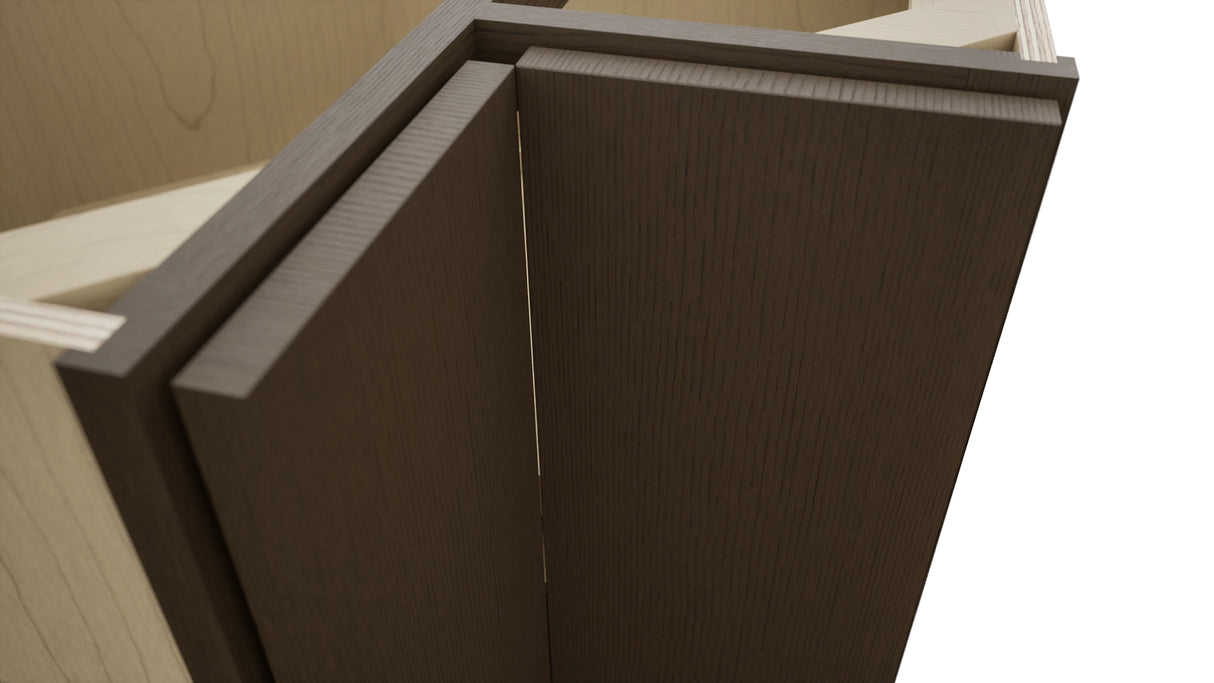 Fabuwood Luxe Canyon Oak LSB33 Base Corner Lazy Susan Cabinet, Detail View