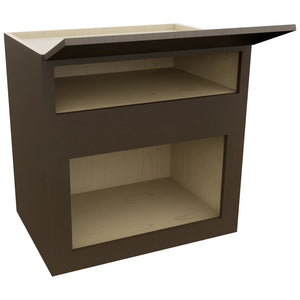 Fabuwood Luxe Canyon Oak MC303021 Wall Microwave Cabinet, Open View
