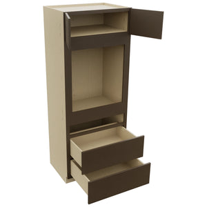Fabuwood Luxe Canyon Oak OC3384C Tall Oven Cabinet Combo, Open View