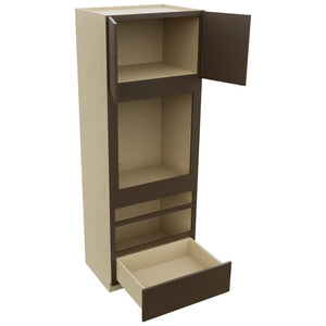 Fabuwood Luxe Canyon Oak OC3393D Tall Oven Cabinet Double, Open View