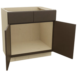 Fabuwood Luxe Canyon Oak SB33 Base Sink Cabinet, Open View