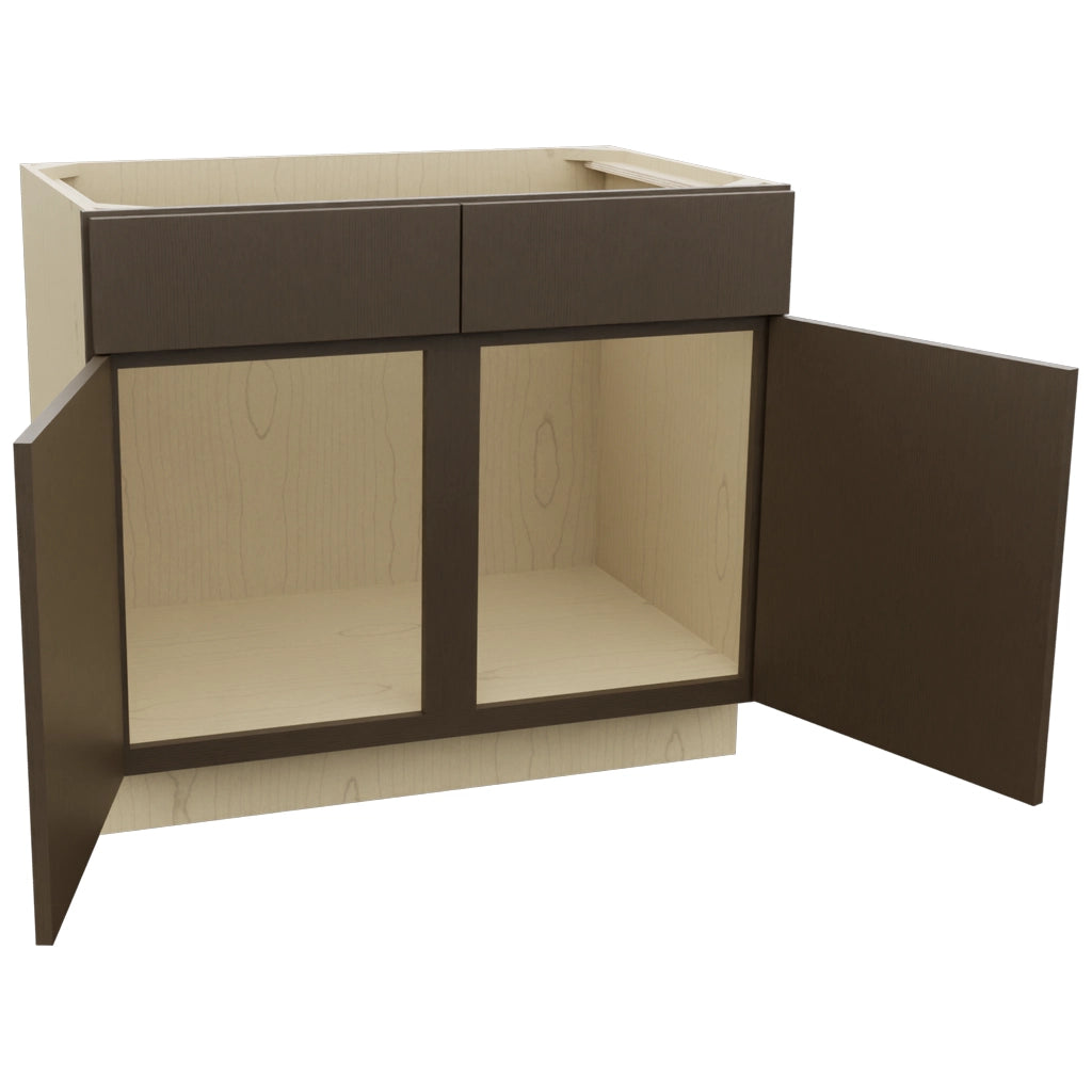 Fabuwood Luxe Canyon Oak SB39 Base Sink Cabinet, Open View