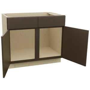Fabuwood Luxe Canyon Oak SB39 Base Sink Cabinet, Open View