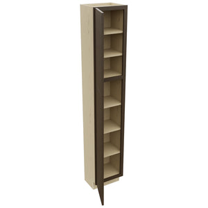 Fabuwood Luxe Canyon Oak TP151284 Tall Pantry Cabinet, Open View