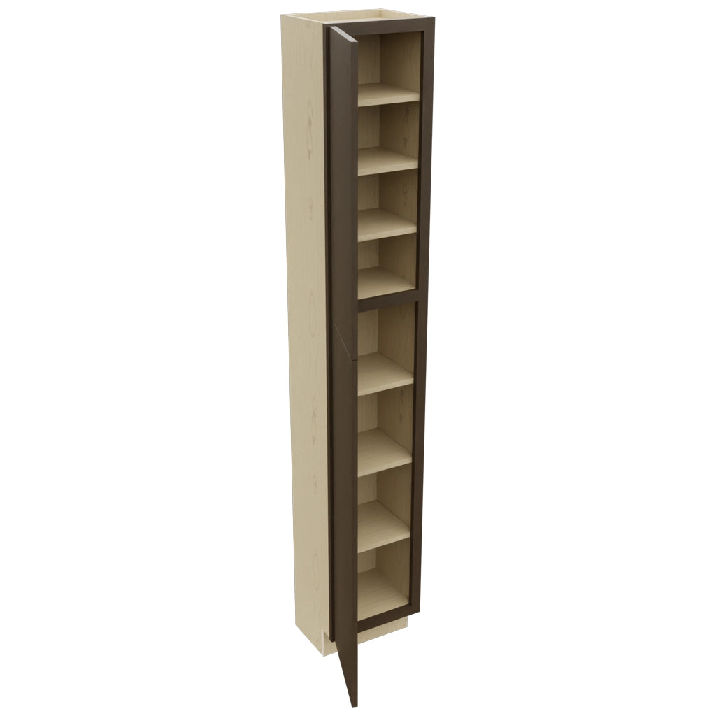 Fabuwood Luxe Canyon Oak TP151290 Tall Pantry Cabinet, Open View
