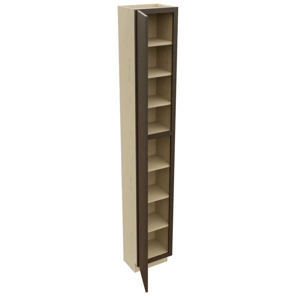 Fabuwood Luxe Canyon Oak TP151296 Tall Pantry Cabinet, Open View
