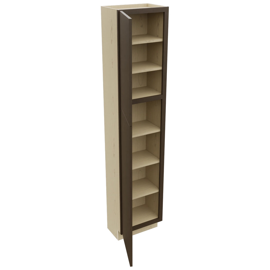 Fabuwood Luxe Canyon Oak TP181284 Tall Pantry Cabinet, Open View