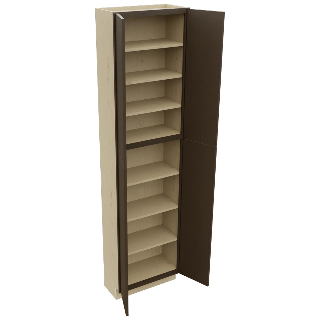 Fabuwood Luxe Canyon Oak TP241293 Tall Pantry Cabinet, Open View