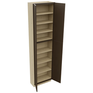 Fabuwood Luxe Canyon Oak TP241293 Tall Pantry Cabinet, Open View