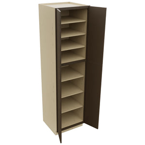 Fabuwood Luxe Canyon Oak TP242490 Tall Pantry Cabinet, Open View