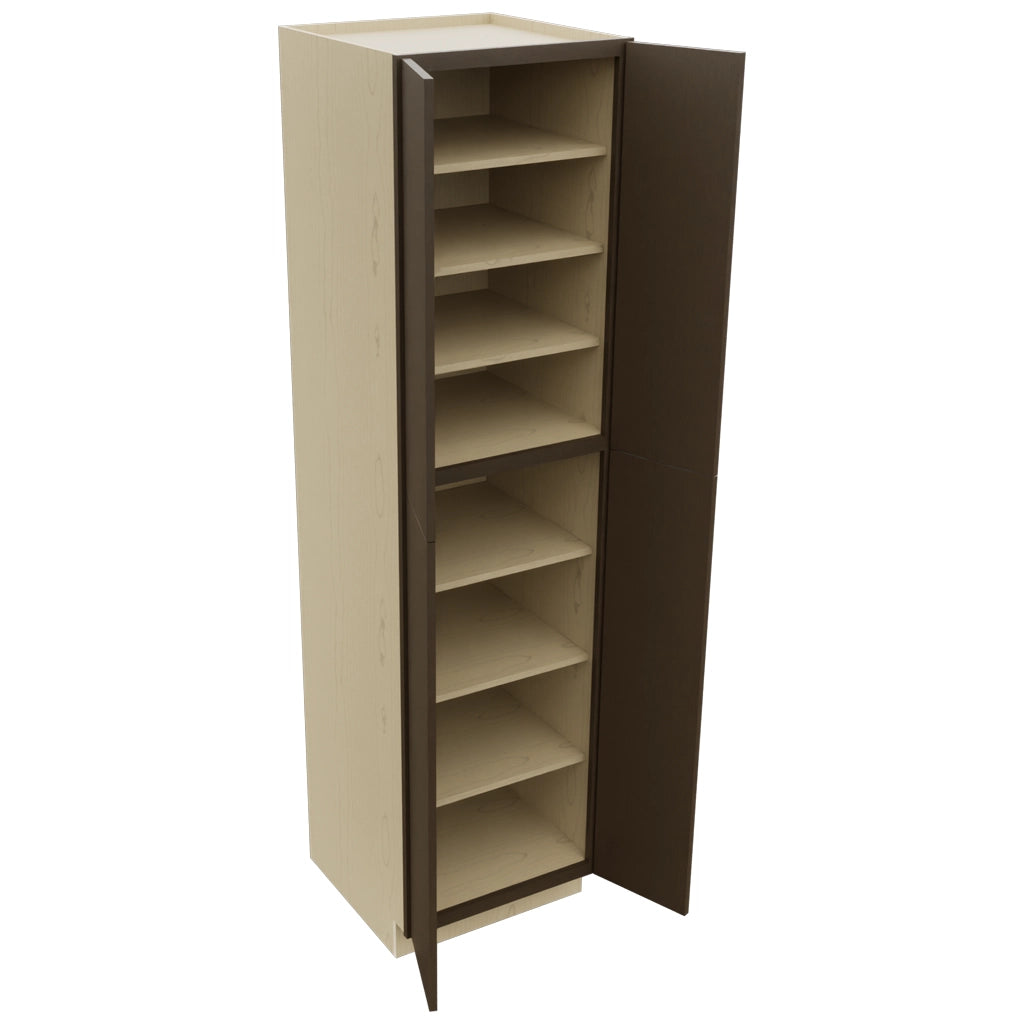 Fabuwood Luxe Canyon Oak TP242493 Tall Pantry Cabinet, Open View