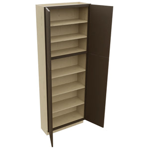 Fabuwood Luxe Canyon Oak TP301284 Tall Pantry Cabinet, Open View