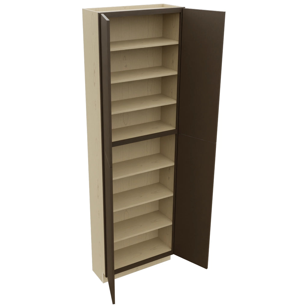 Fabuwood Luxe Canyon Oak TP301296 Tall Pantry Cabinet, Open View